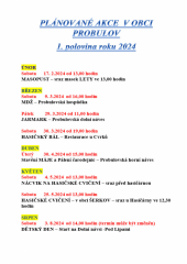 Plánované akce v naší obci na 1. pololetí 2024